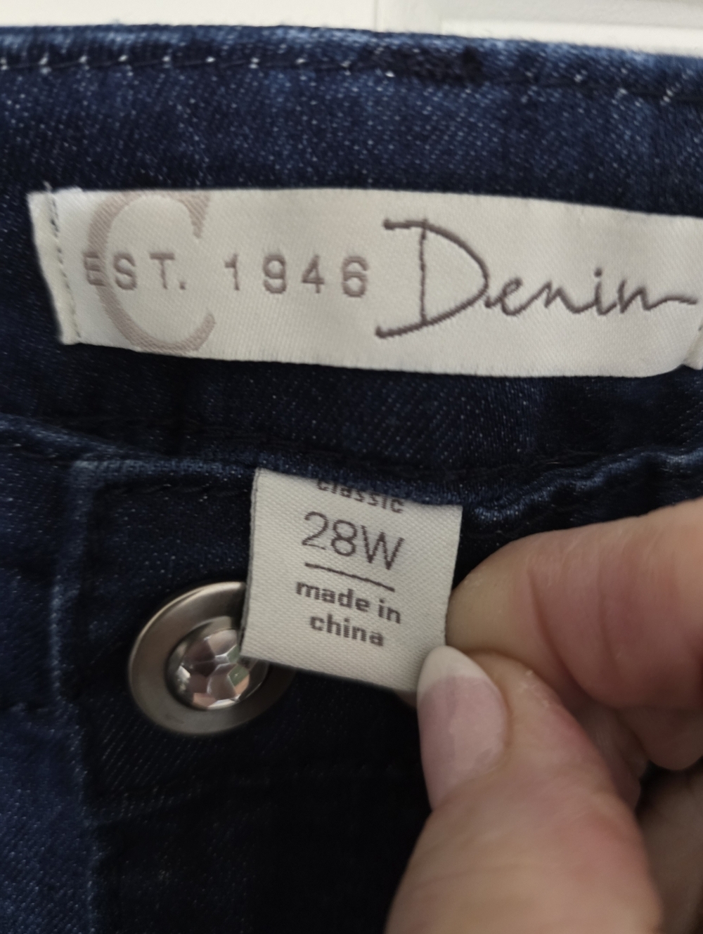 Relaxed Fit Dark Blue Men’s Jeans with Embroidered Hem - Picture 4 of 6